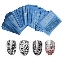 48pcs Nail Sticker 2015 White Black Water Decal Sexy Lace Flower for DIY tips nails Styling Tools Nail Decorations