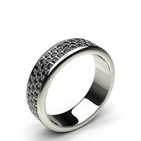 4.80mm Pave Setting Full Eternity Black Diamond Ring