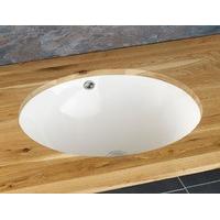 49cm by 40cm Lordelo Undercounter Mounted Oval White Bathroom Sink