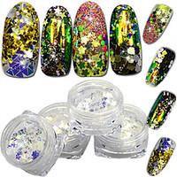 4bottlesset fashion magical dazzling slice decoration nail art glitter ...