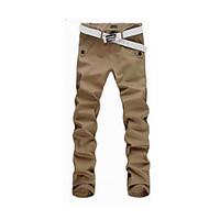 4colors 29-36 Hot Sale Men\'s Mid Rise strenchy Chinos PantsSimple Slim Solid