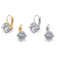 4ct swarovski elements crystal leverback earrings 2 colours