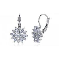 4ct simulated sapphire snowflake earrings