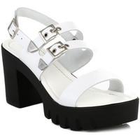 4ever young womens chunky white leather sandals womens sandals in whit ...