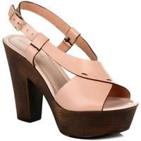 4ever young womens wooden heel platform leather sandals beige womens s ...