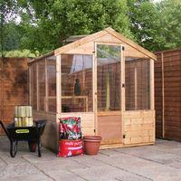 4ft x 6ft evesham wooden greenhouse waltons