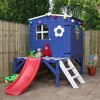 4ft x 4ft honeypot bluebell wooden tower playhouse with slide waltons