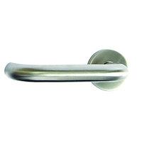 4Firedoors Round Bar Rose Latch Handle Satin Stainless Steel 19mm