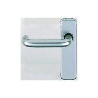 4FireDoors Roundbar Lever on Backplate Satin Anodised Aluminium 19mm