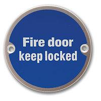 4FireDoors Fire Door Keep Locked Sign 75mm Pack 2