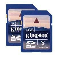 4GB SDHC Class 4 Flash Card Twin Pack (2pcs)