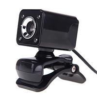 4LED USB 2.0 12 M HD Camera Web Cam with MIC Clip-on Night Vision 360 Degree for Desktop Skype Computer PC Laptop