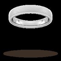 4mm Slight Court Extra Heavy diagonal matt finish Wedding Ring in 18 Carat White Gold