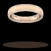 4mm Slight Court Extra Heavy matt centre with grooves Wedding Ring in 18 Carat Rose Gold - Ring Size V