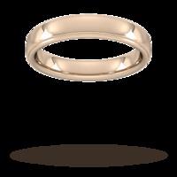 4mm Slight Court Extra Heavy polished finish with grooves Wedding Ring in 18 Carat Rose Gold - Ring Size U