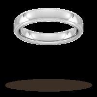 4mm Slight Court Standard polished finish with grooves Wedding Ring in 950 Palladium - Ring Size V