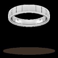 4mm Traditional Court Heavy Vertical Lines Wedding Ring In 950 Palladium