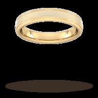 4mm Slight Court Extra Heavy matt centre with grooves Wedding Ring in 18 Carat Yellow Gold - Ring Size V