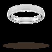 4mm Traditional Court Heavy Polished Chamfered Edges With Matt Centre Wedding Ring In 950 Palladium