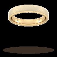 4mm Slight Court Extra Heavy diagonal matt finish Wedding Ring in 9 Carat Yellow Gold - Ring Size V