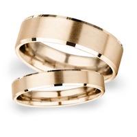 4mm Traditional Court Standard Polished Chamfered Edges With Matt Centre Wedding Ring In 9 Carat Rose Gold