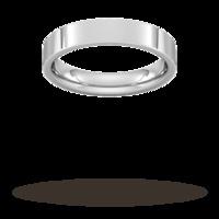 4mm Flat Court Heavy Wedding Ring in Sterling Silver- Ring Size V