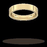 4mm flat court heavy wedding ring in 9 carat yellow gold ring size v