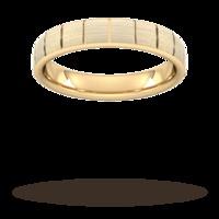 4mm Slight Court Heavy Vertical Lines Wedding Ring In 9 Carat Yellow Gold