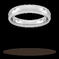 4mm Slight Court Standard milgrain edge Wedding Ring in 950 Palladium