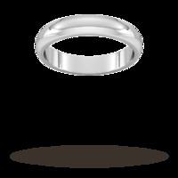 4mm D Shape Heavy Wedding Ring In Sterling Silver