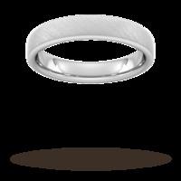 4mm Slight Court Extra Heavy diagonal matt finish Wedding Ring in 950 Palladium
