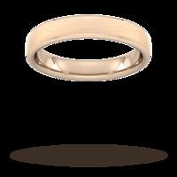 4mm Traditional Court Standard Polished Chamfered Edges With Matt Centre Wedding Ring In 18 Carat Rose Gold