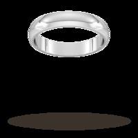 4mm D Shape Standard Wedding Ring In 18 Carat White Gold - Ring Size U