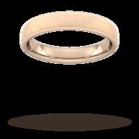 4mm Slight Court Extra Heavy diagonal matt finish Wedding Ring in 18 Carat Rose Gold - Ring Size U