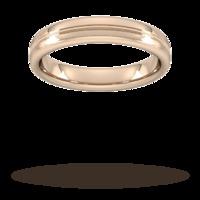 4mm Slight Court Standard Grooved polished finish Wedding Ring in 18 Carat Rose Gold - Ring Size U