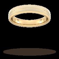 4mm D Shape Standard centre groove with chamfered edge Wedding Ring in 18 Carat Yellow Gold