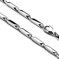 4mm Men\'s Titanium Steel Necklace Chain - Silver Color, Length 21 Inch