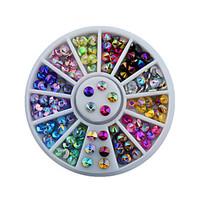 4mm Colorful Sharp Crystal Nail Rhinestone Wheel Shiny Glitter Nail Art Tips Decoration Tools