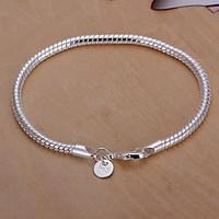 4m european fashion snake shape 925 silver chain bracelets1pc