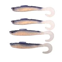 4Pcs 12.5cm 9g Curl Tail Baits Translucent Soft Baits Fishing Lures