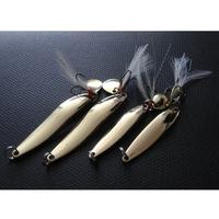 4pcs Metal Fishing Lure Hard Baits Sequins Spoon Noise Paillette with Feather/Treble Hook 5/7/10/13g
