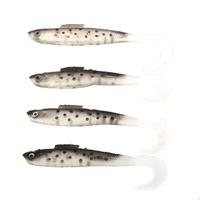 4pcs 125cm 9g curl tail baits translucent soft baits fishing lures