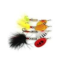4pcs 6.5cm/5.5g Fishing Lures Metal Spinner Baits Set (Mixed Color)