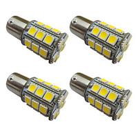 4PCS 1156 Ba15s / BAY15D 1157 3W LED Car Light Bulb 27 SMD 5050 Tail Light / Brake / Turn / Stop Light DC 12V white/warm white