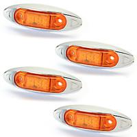 4Pcs Fire Side Template 3 Leds Waterproof Yellow Light For Vehicle