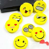 4PCS Cartoon Smile Face Rubber Eraser Art School Supplies Office Stationery Novelty Pencil Tool Set Kids(Style Random)