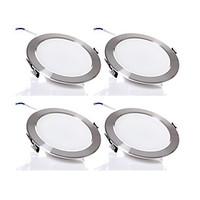 4pcs/lot 5W Wireless AC 220V Dimmable LED Downlights Warm White / Cool White LED Panle Light Silver Shape