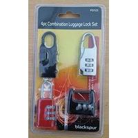 4pc combination luggage lock set