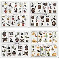 4pcs halloween nails nail art water transfer printing stickers