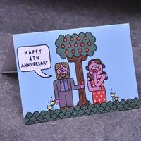 4th Wedding Anniversary Greetings Card